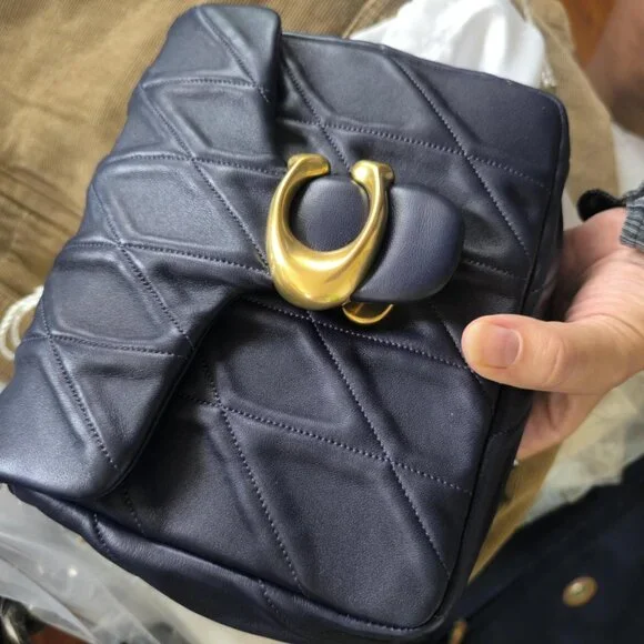 COACH Times Square Tabby 20 Navy Leather With Quilting - Picture 9 of 10